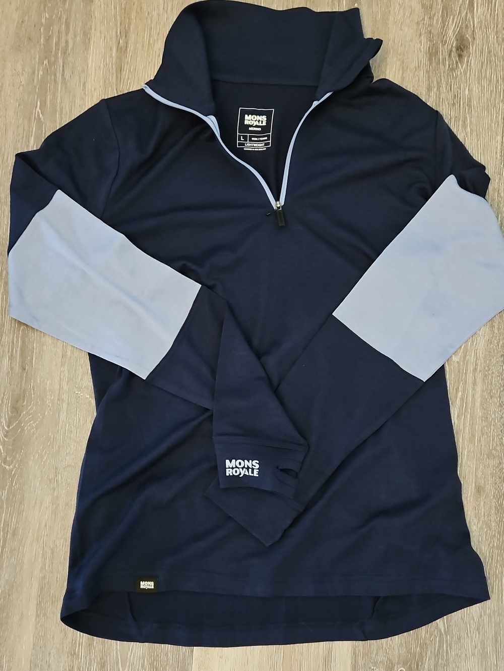 100% Merino Wool Mons Royale Womens Cornice Half Zip- Large